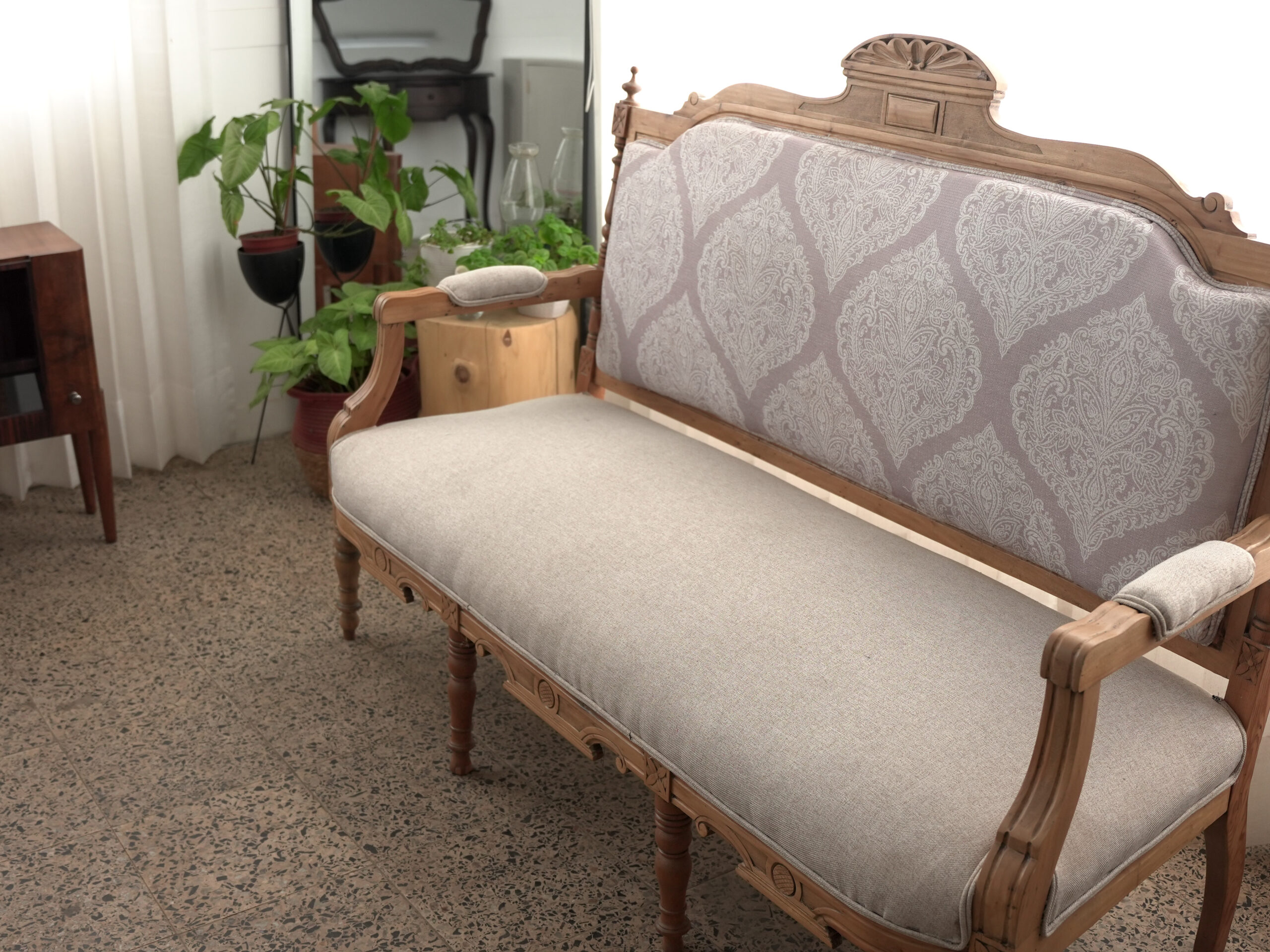 Sillón Vintage de Pino Oregón de tres cuerpos - Imagen 3